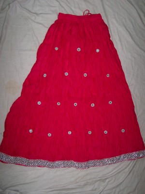 Us$ 4.90 Cotton Crush Skirt With Mirror/Sequence Work