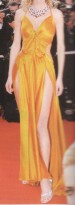 Ladies Orange Satin Evening Dress (Ladies Orange Satin Evening Dress)