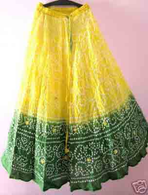 Cotton Bandhej Skirt (Cotton Bandhej Rock)
