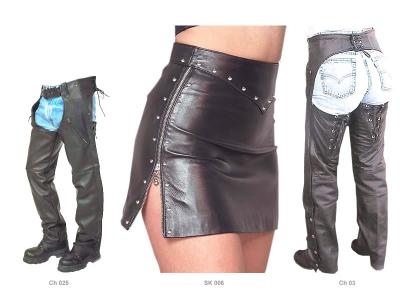 Lambskin Side Zipper Skirt, Leather Chaps