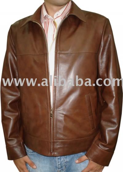 Box Leather Jacket Shown In Antq. Brown