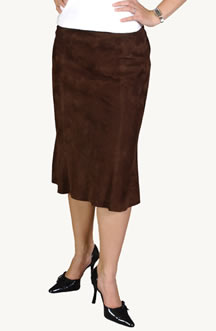 Flared Bottom Suede Skirt (Flared Bas Suede Skirt)