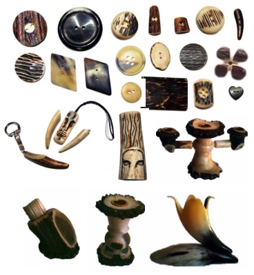Buttons, Gifts, Key Holders And Preparations From Horns (Buttons, Geschenkartikel, Schlüsselanhänger und Zubereitungen aus Horns)
