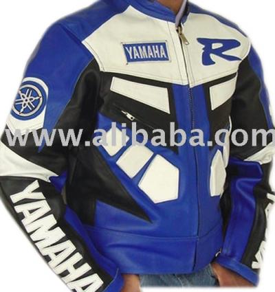 Men`s Blue Motor Bike Leather Armor Jacket (Men `s Blue Motor Bike Veste en cuir Armure)