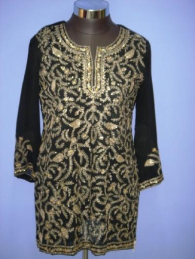 Embroidered Black Kurta