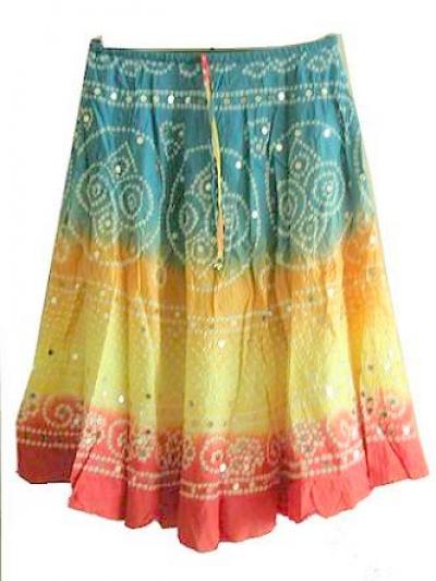 Cotton Bandhej Skirt