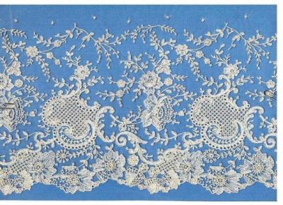 Lace Embroidery Cotton On Tulle Bobbinet (Broderie de dentelle de coton sur Tulle Bobbinet)