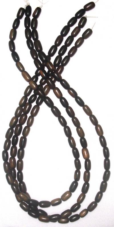 Tiger Ebony Rice Shaped Wood Beads 5x9-10mm (Tiger Wood Rice Ebony Shaped Beads 5x9-10mm)
