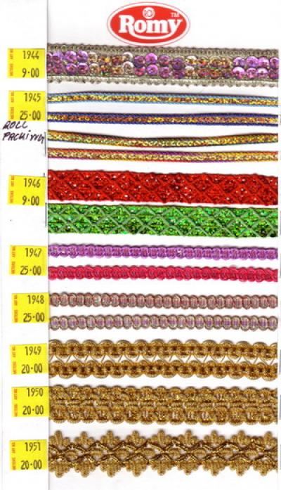Sequin Fringes, Trimmings, Laces (Sequin Franges, Passementerie, Laces)