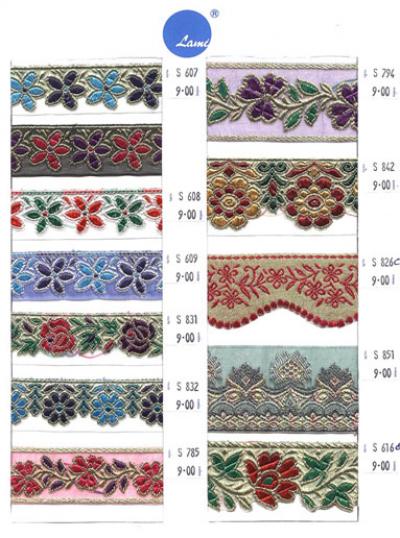 Rayon Metallic Jacquard Silk Ribbons (Rayon métallique Jacquard rubans de soie)