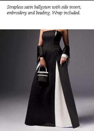Evening Dress Black %26 White (Robe de soirée Noir 26% Blanc)