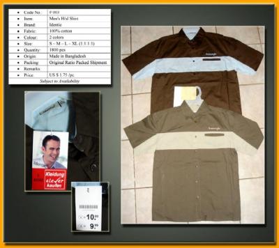 Mens 100% Cotton H/Sl Shirts (Mens 100% coton H / Sl Shirts)