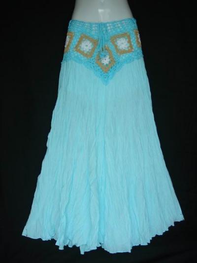 Waist Cotton Long Skirt