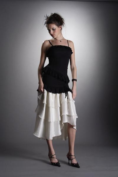 Silk Top And Layered Skirt