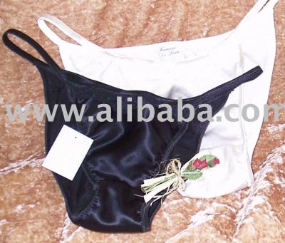 Pure Silk French Designer Tanga Panties (Français pur soie Designer Tanga Culottes)