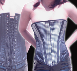 Real Corset Chess Pattern Brocade With Steel Bones (Real Chess Pattern Brocade Corset Avec l`acier Bones)