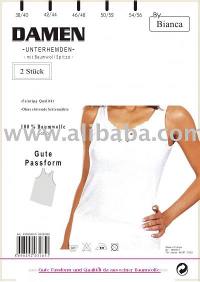 Lady Camisoles / Singlet With Cotton Laces 1x1 Ripp (Lady Camisoles / Singlet With Cotton Laces 1x1 Ripp)