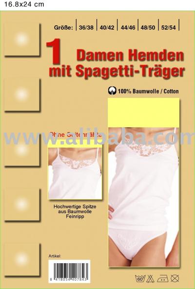 Lady Undershirts / Singlet With Cotton Laces 1x1 Ripp (Lady Undershirts / Singlet With Cotton Laces 1x1 Ripp)