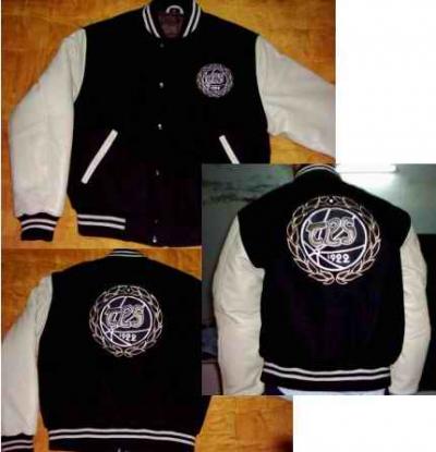 Wool Varsity Baseball Jacket with Leather Sleeves (Шерсть Varsity Бейсбол куртка с кожаными рукавами)