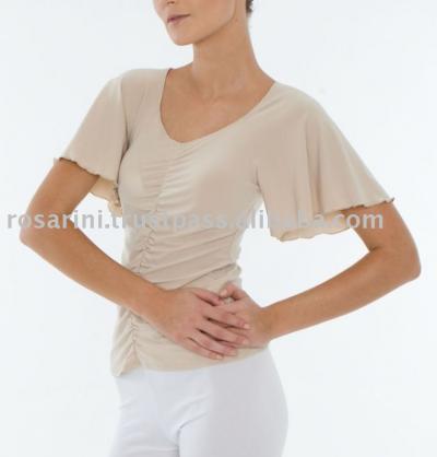 Heart Neck Gathered Top,Ladies` Blouses (Heart Neck Gathered Top,Ladies` Blouses)