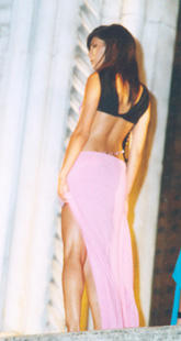 Pink And Black Gown