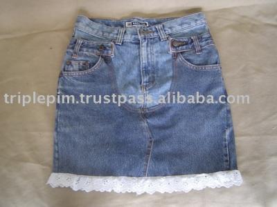 Double Waist Denim Skirt