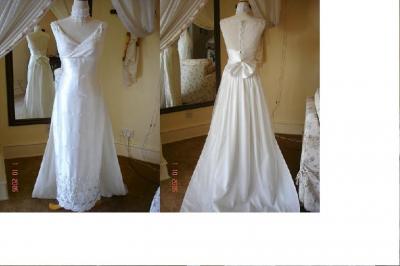Designer Bridal Gown In Beaded White Satin %26 Chiffon