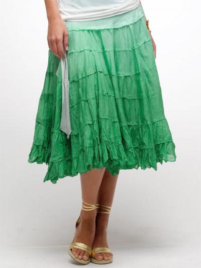 Chalk Stripe Dobby Voile Cotton Skirt