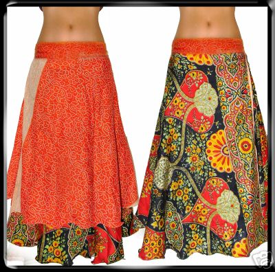 Sari Wrap Two Layer Skirt