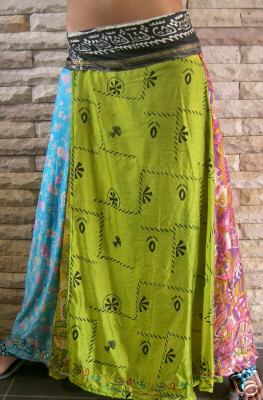 Silk Skirt, Silk Multilayer Wraparound, Reversable Silk Skirt