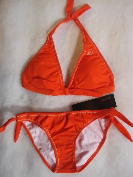 Orange Halter Bikini Set