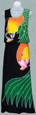 Caique Parrot Hand-Painted Batik Sarong (Caique Parrot Hand-Painted Batik Sarong)