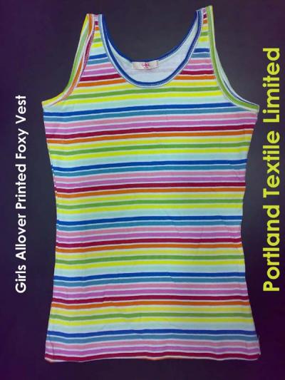 Girls Allover Printed Foxy tank top (Allover Printed Foxy Girls Tank Top)