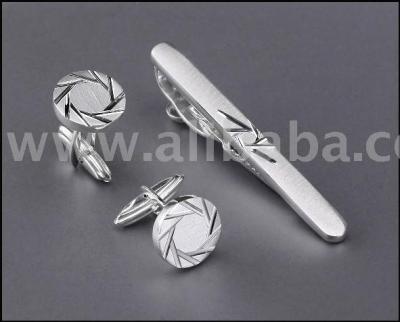 925k Silver Cuff Link %26 Tie Holders (925k Silver Cuff lien% 26 détenteurs de cravate)