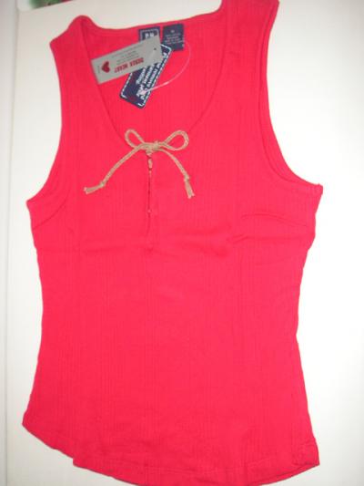 Ladies Red %26 White Tank Top (Red Ladies% 26 White Tank Top)