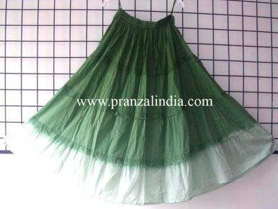 Green Tiered Long Skirt (Green Tiered Long Skirt)