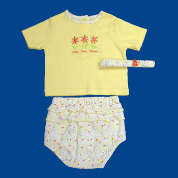 Top + Diaper Cover + Head Band (Top + Diaper Cover + Head Band)