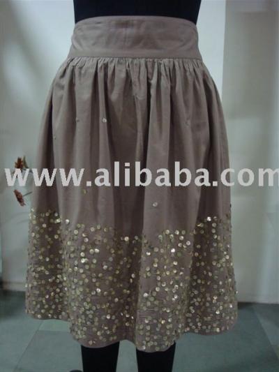 Sequin Cotton Skirt