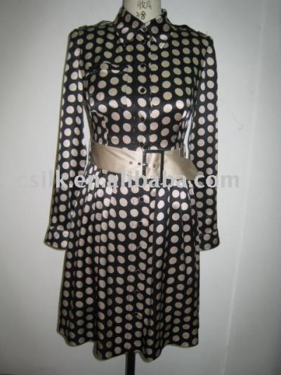 Ladies` print satin dress (Ladies` print satin dress)