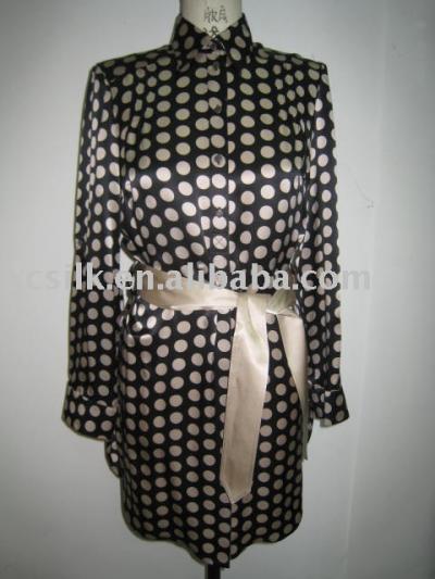 Ladies` print satin blouse (Ladies` print satin blouse)