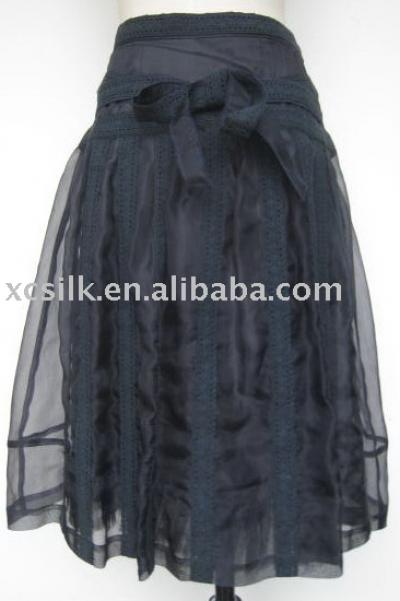Ladies` silk / organza skirt