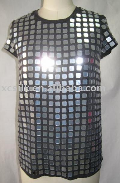 Ladies` silk t-shirt