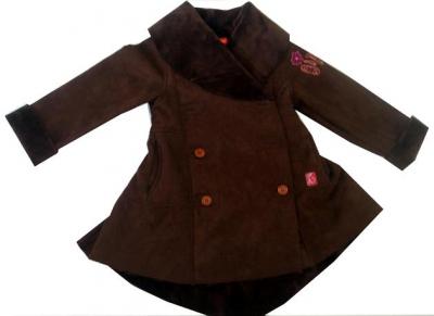 girl`s overcoat(100% polyester micro suede bounding with super soft short pile f (girl `s pardessus (100% polyester micro-suède bondissant de velours doux super)