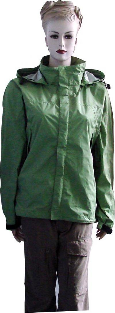 rainproof women`s fashion jacket--290 T PE pongee with PU coating