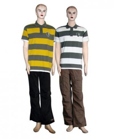 the stripe Knitting T-Shirt with short sleeve (the stripe Knitting T-Shirt with short sleeve)
