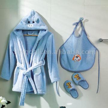 Kids` Coral Fleece Bathrobe (Kids` Coral Fleece Bathrobe)