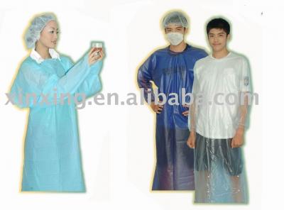 PVC Coat apron and CPE gown with thumb hole