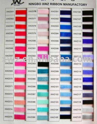 Colour Card of 100% Nylon Velvet Ribbon Total 150 colors (Farbkarte aus 100% Nylon Velvet Ribbon Insgesamt 150 Farben)