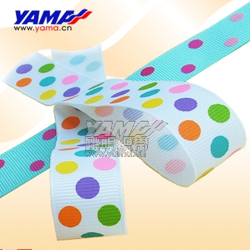 polyester grosgrain ribbon with polka dot (Polyester Ripsband mit gepunkteten)
