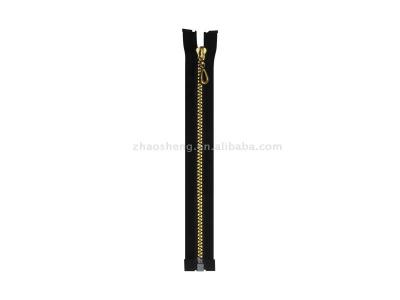 No.5 plastic gold plated zipper O/E,A/L